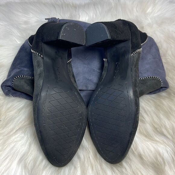 Rialto Grey/Black Sueded Fabric Knee High Boots Sz 7 - Picture 6 of 6